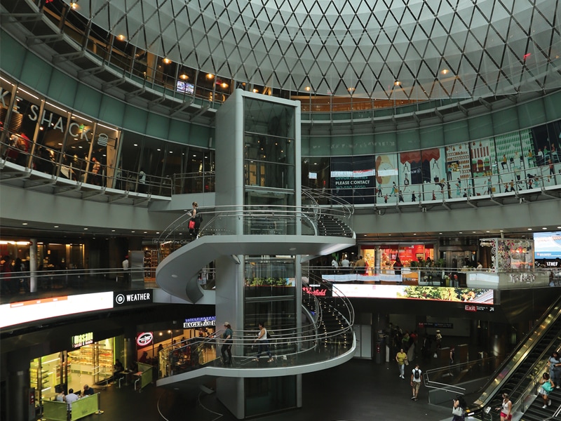 3-Story Interior of the Retail Shops at 25 Park-Row